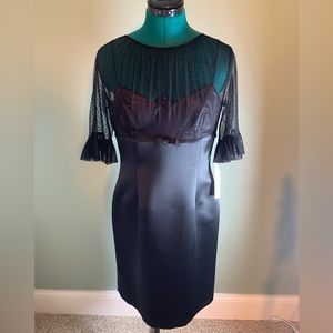 Tahari Black Cocktail Dress Silk Size 8P